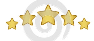 Five gold stars rating.  Golden stars - best, top