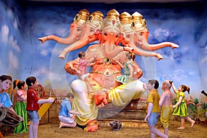 Five headed Lord Ganesha