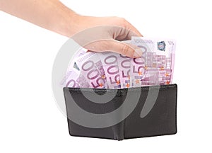 Five hundred euro in purse and hand.