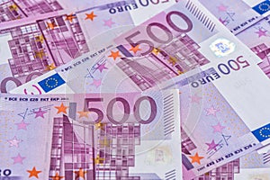 Five hundred notes. European Currency. Money Background