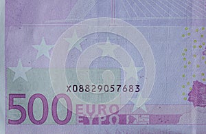 Five hundreds 500 Euro banknotes
