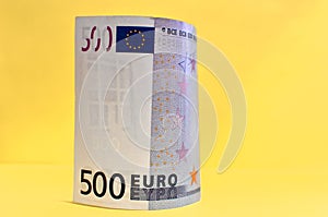 Five hundreds 500 Euro banknotes. Euro Bills