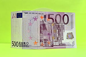 Five hundreds 500 Euro banknotes. Euro Bills