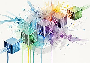 Technology and creativity, merging digital elements with traditional