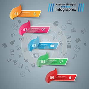Five items infographic. Business idea.