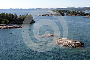 Five Kayaks on Lake Superior