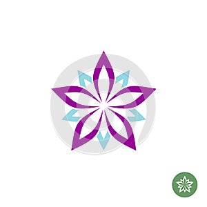 Five leaves lotus flower logo template.