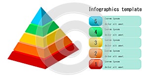 Five Levels Pyramid Infographics Template