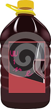 five-litre bottle containing red wine- photo