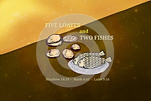 Five Loaves and Two Fishes in Cartoon