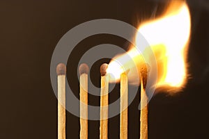 Five matches - fire