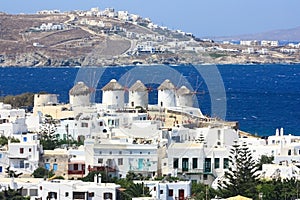 Five mykonos windmills