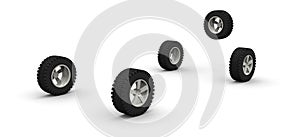 Five new off-road car wheels