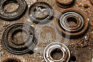 Five old bearings