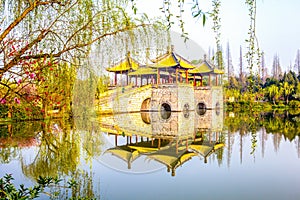 Five Pavilion Bridge in Slender west lake