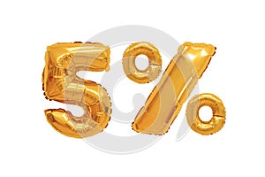 Five percent from balloons orange color