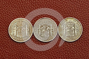 Five pesetas spain old coins