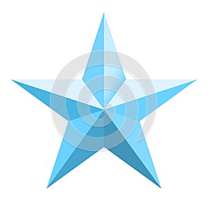 Nice illustration of a 3d look Blue star on white background.