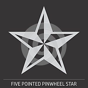 Five pointed pinwheel star icon