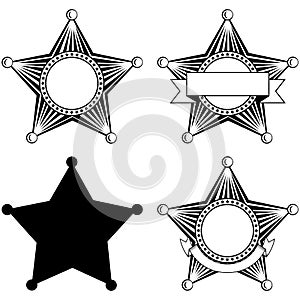 Five pointed sheriffs star set photo