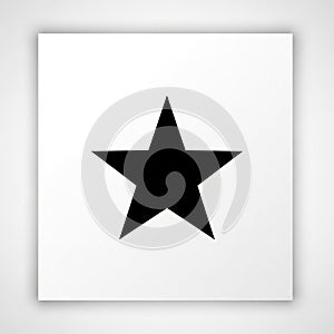 Five pointed star is centered on a white background in a minimalist