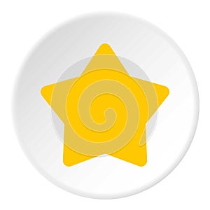 Five pointed yellow star icon, flat style