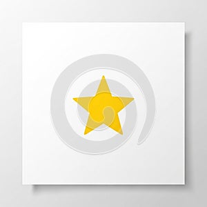 With five points is centered on a white, square surface, creating a