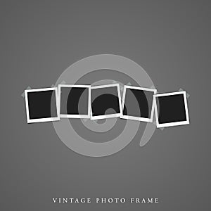 Five quintuple Unique Blank vintage photo frame mock-up