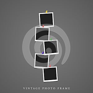 Five quintuple Unique Blank vintage photo frame mock-up