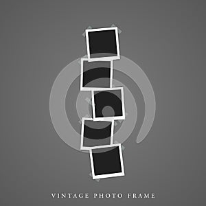 Five quintuple Unique Blank vintage photo frame mock-up