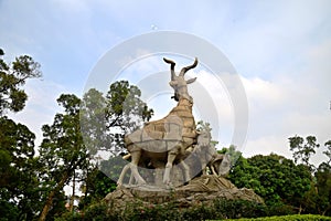 The Five Rams sculpture in Yuexiu park in Guangzhou