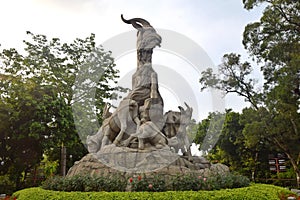 The Five Rams sculpture in Yuexiu park in Guangzhou