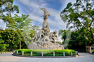 Five rams statue is the symbol of Guangzhou Canton City GuangDong China