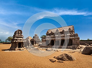 Five Rathas. Mahabalipuram, Tamil Nadu, South India photo