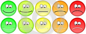 Five rating emojis