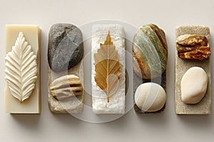 Serene Stone and Leaf Arrangement