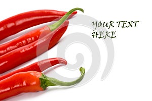 Five red chilly peppers