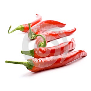 Five red chilly peppers