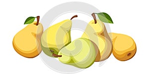 Five ripe pears.