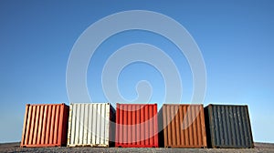 Five shipping containers