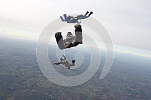 Five skydivers