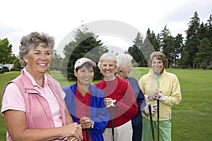 Five Smiling Golfers