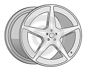 Five spoke wheel