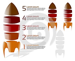 Five stage rocket infographic