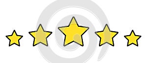 Five star feedback icon vector. Excellent rating concept