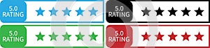 Five Star Rating Badges with 5.0 Score