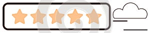 Five-Star Rating Concept with Cloud Highlighting Customer Experience