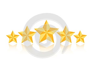 Five star rating vector icon
