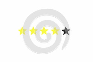 Five star service rating concept on white background, 3D rendering