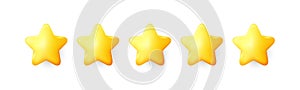 Five stars customer product rating review. Feedback stars, best service opinion. Positive user rate. Vector illustration